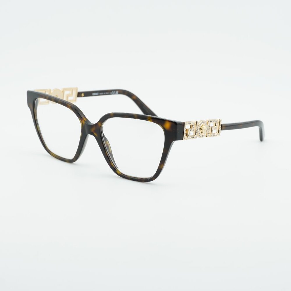 Versace VE3358B 108 Eyeglasses Havana 52mm Cat Eye Frame
